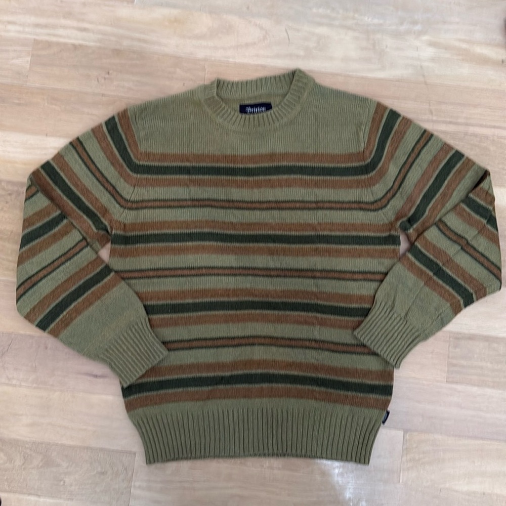 Brixon size medium green stripe sweater